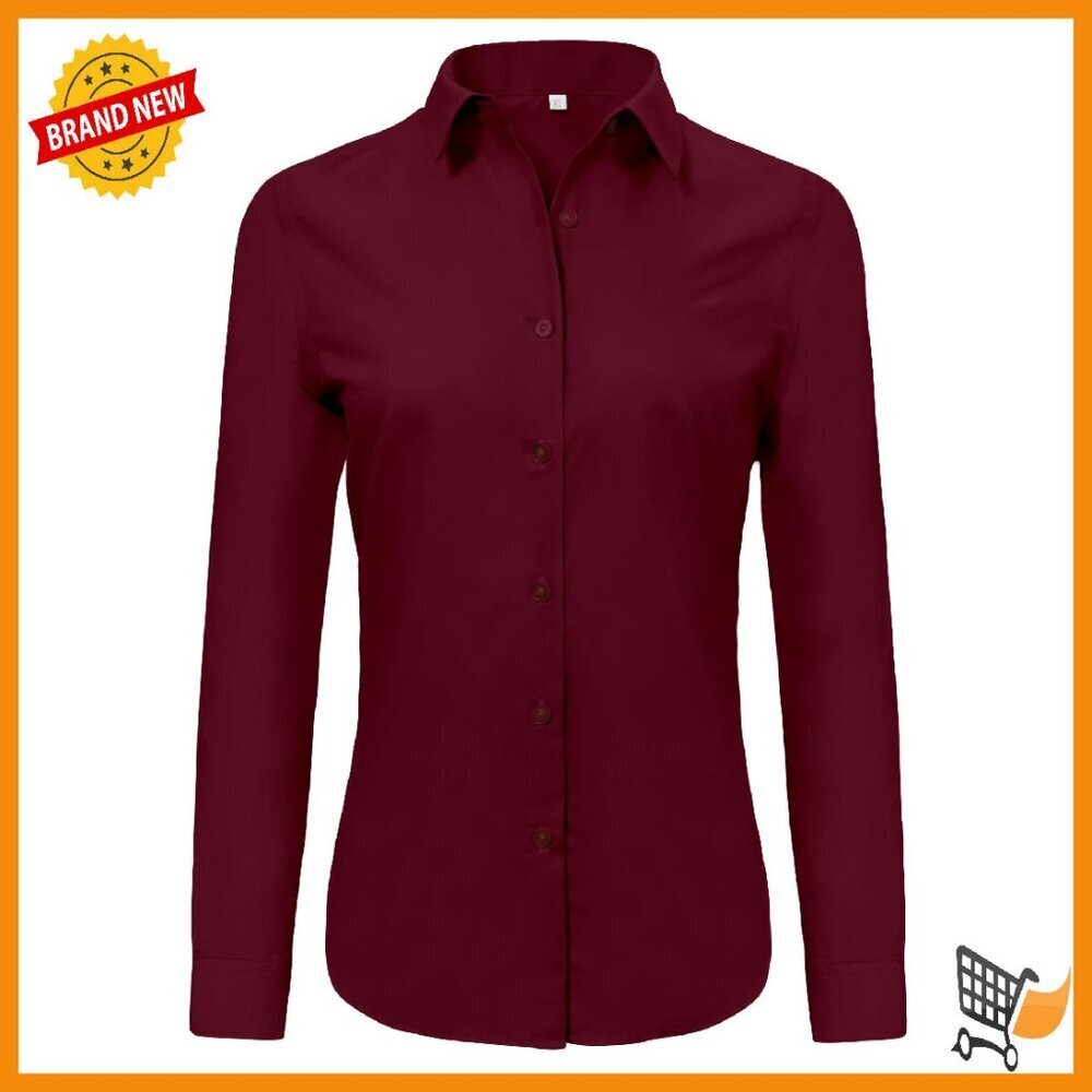 Super Soft Wrinkle Free Button Down Shirt Long Sleeve Formal Work Blouse